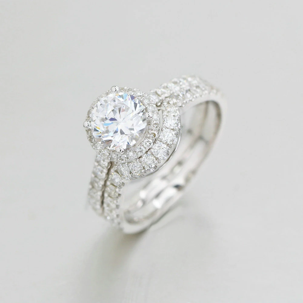 2025 Expensive Gift Simple Non Fading Palladium Vvs Diamond Engagement Circular 1.0Ct Lab Grown Diamond Wedding Rings Jewelry