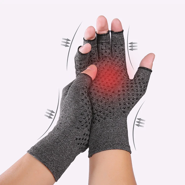 Indoor outdoor work sports nursing gloves rehabilitation training point glue anti-skid pressure dew finger pressure gloves