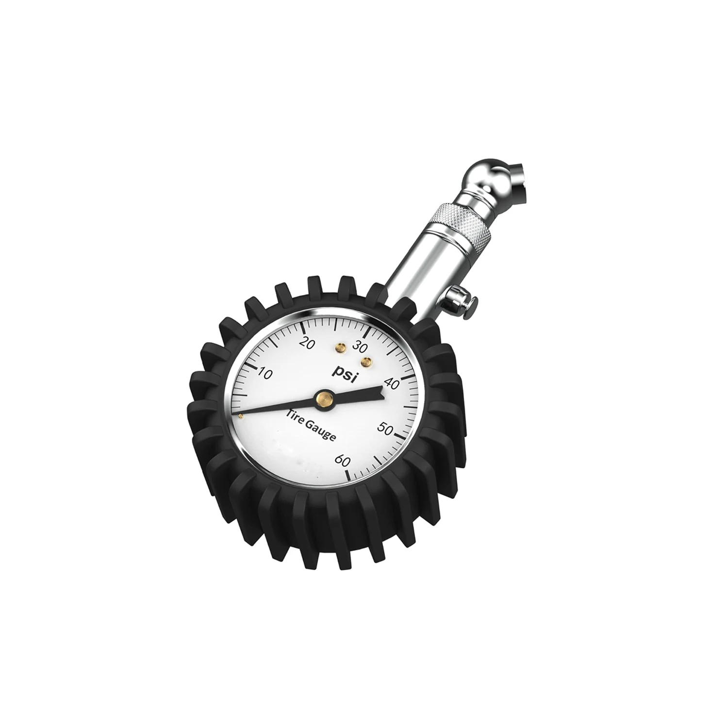 custom angled chuck glow dark dial type tire air deflator pressure gauge meter  for bike truck  car