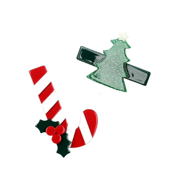 CANYUAN European and American Style Acetate Christmas Tree Christmas Cane Hairpins Personalized Custom Wholesale
