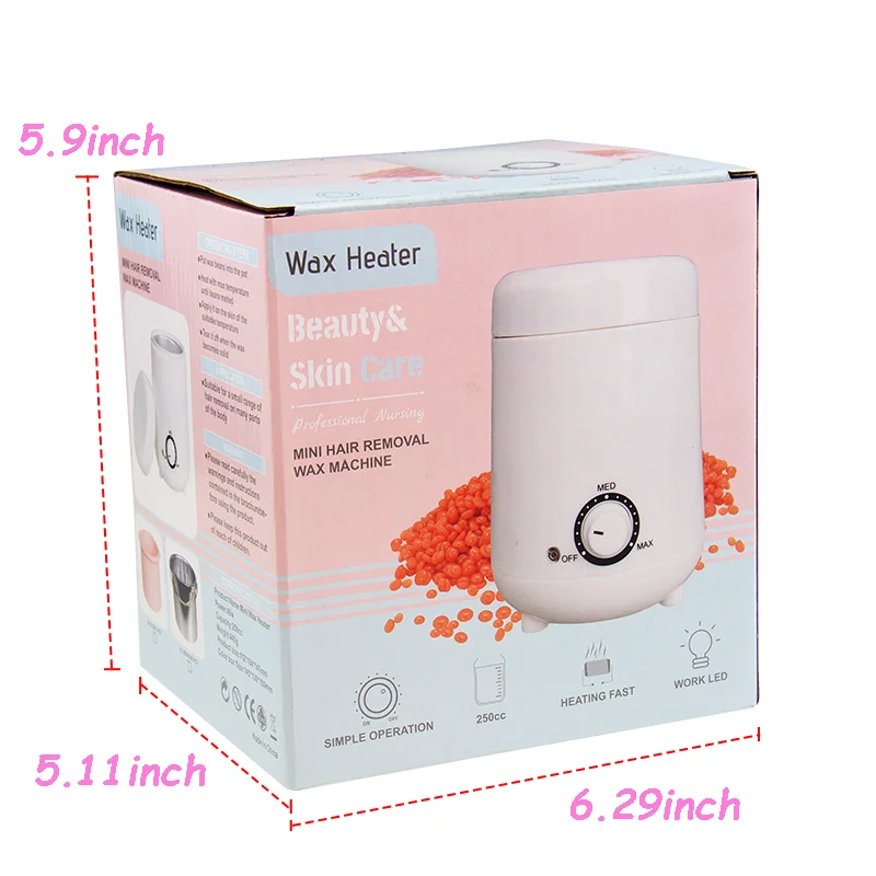 250ml Hair Removal Wax Warmer Machine With Mini Silicon Pot Beauty Equipment With Eco-friendly PP Materials 2023 New Design