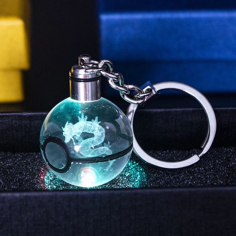Лидер продаж оптовая продажа k9 светодиодный светильник аниме 30 мм покромоновый шар лазерная гравировка Хрустальный брелок для детей подарки