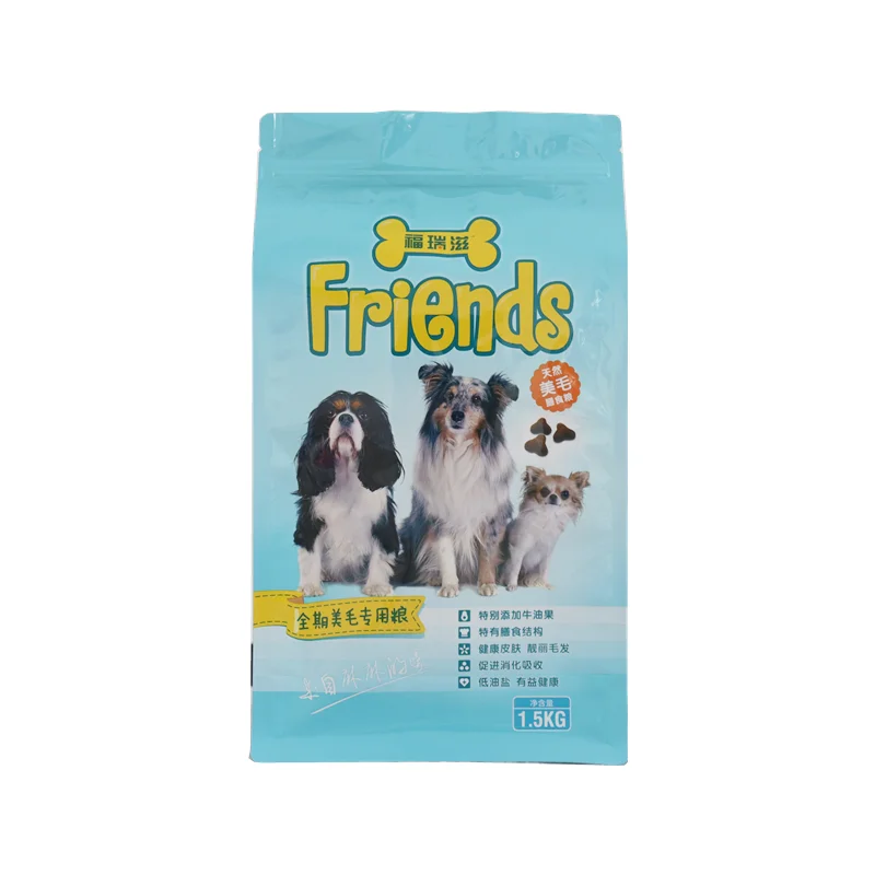 Customized dog food bag Pet food bag printable logo with zipper can be resealed many times