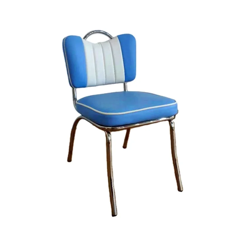 1950s style retro american vintage industrial diner metal chair