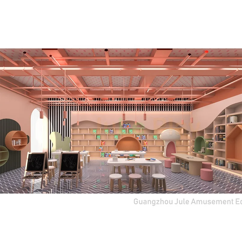 kids play cafe fashion style playground design learning room painting room drawing art corner for shopping mall playground