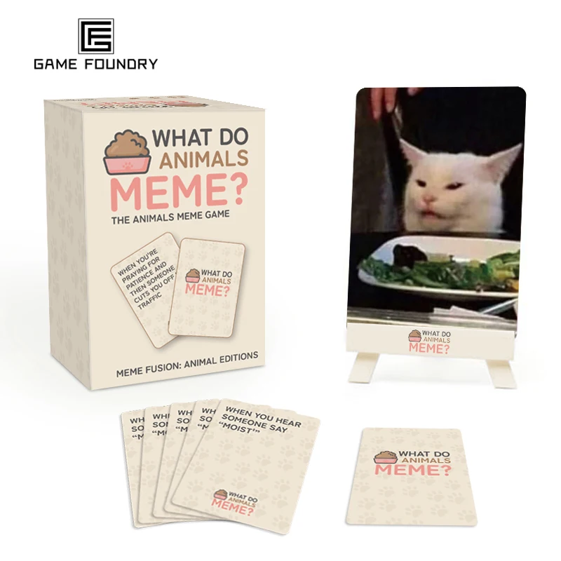 Custom printed text picture family party game interesting what do animal/you meme game