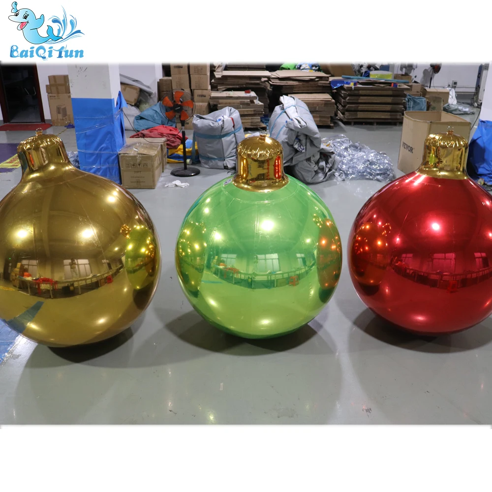 Fiesta Novedades Christmas Tree Decoration Inflatable Silver Reflective Balloon Balloons Party Decoration Pvc Giant Mirror Balls