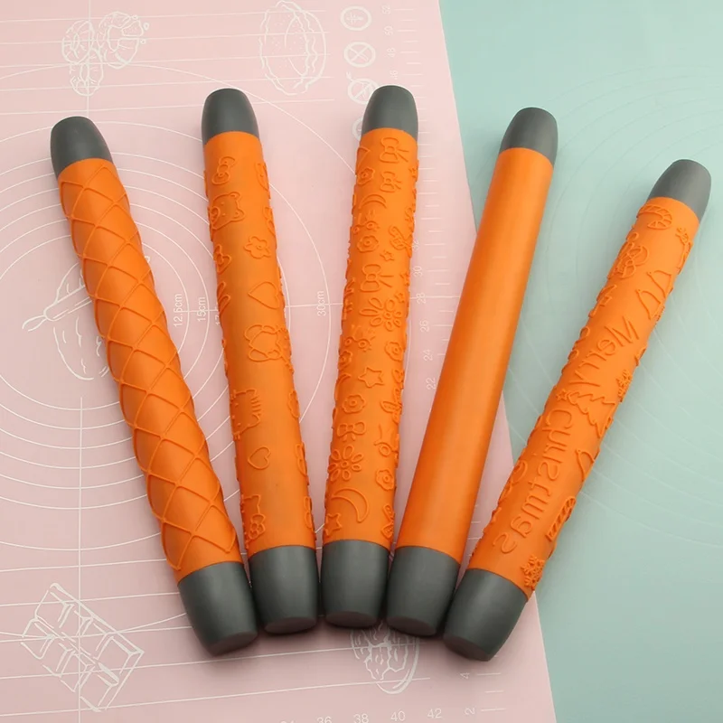 Baking Tools Non-stick Durable Food Grade Christmas Rolling Pin for Kids Embossing