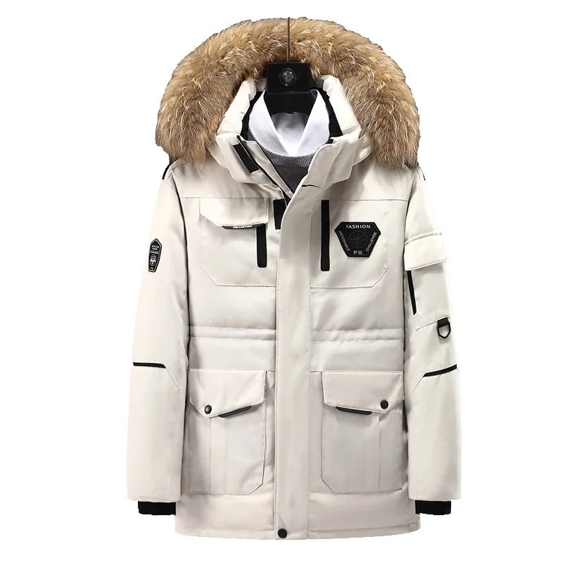 Dropshipping Outdoor Custom Logo Light Weight Hooded Thicken Warm Duck Goose Down Men Padded Winter Quilted Puffer Jacket