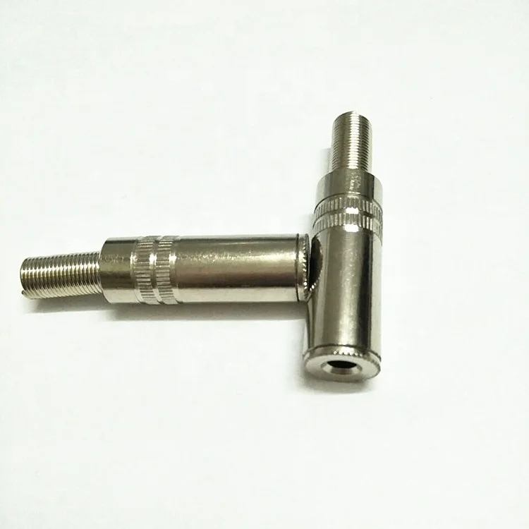 Wholesale metal nickel-plated 3.5MM welded wire type dual channel stereo audio socket plug