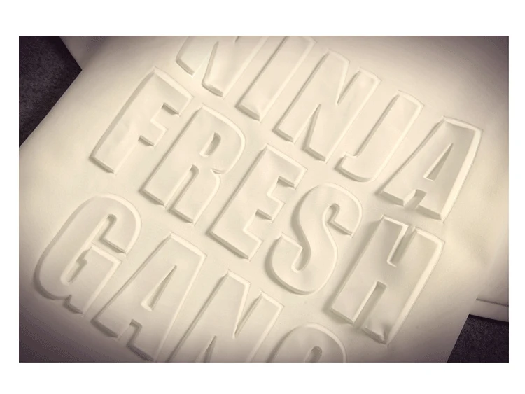 
Modern fancywork Space cotton men short sleeve embossed alphabet printing custom tshirt 