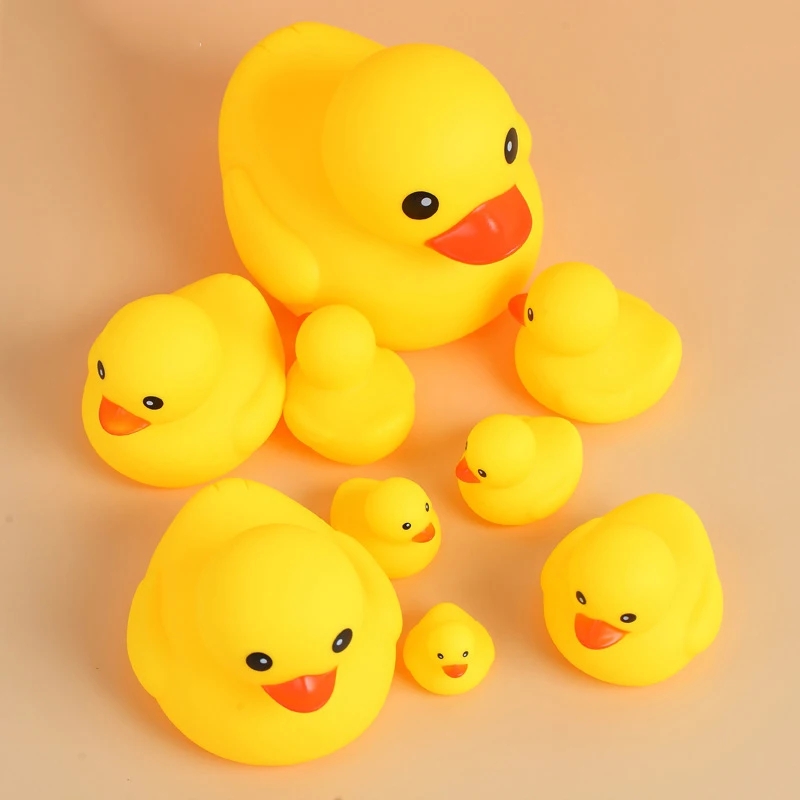 Pvc Plastic Small Ducky Light Color Squeak Baby Bath Toys Bulk Mini Yellow Duck