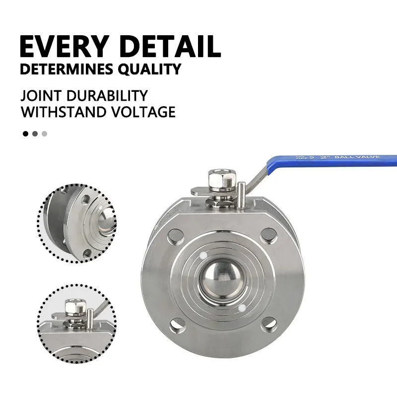 Factory Direct Sales Stainless Steel Flange Valve SS 304 Thin Ball Wafer Type Valve For Water Oil Gas