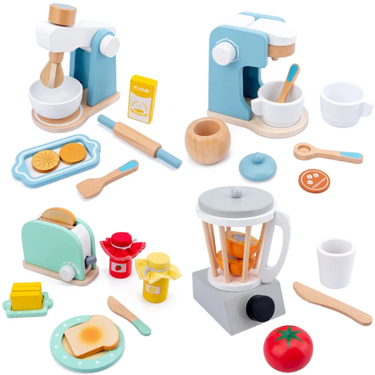 New style role play Wooden toy juicer  Simulation wooden toy mini oven Mini bread maker toy for kids