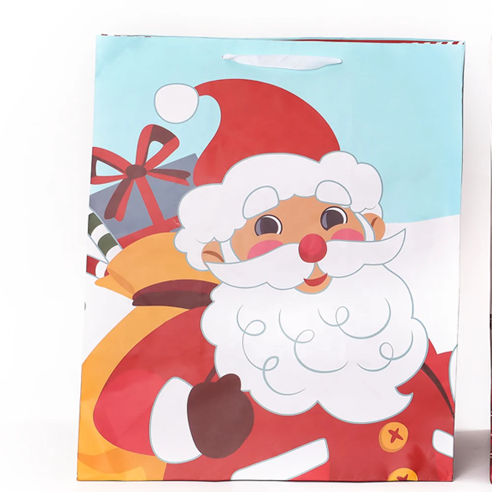 Manufacturer Recycled Grocery Shop Store For Merry Christmas Gift Packaging For Birthday Party Packaging Kraft Paper Bag