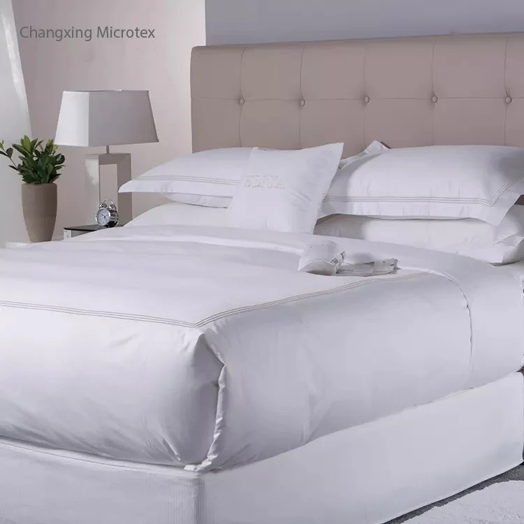 Factory Direct Wholesale Luxury Sustainable Soft Hand-Feel Solid Sheet For Five Star Hotels Bedding Sets