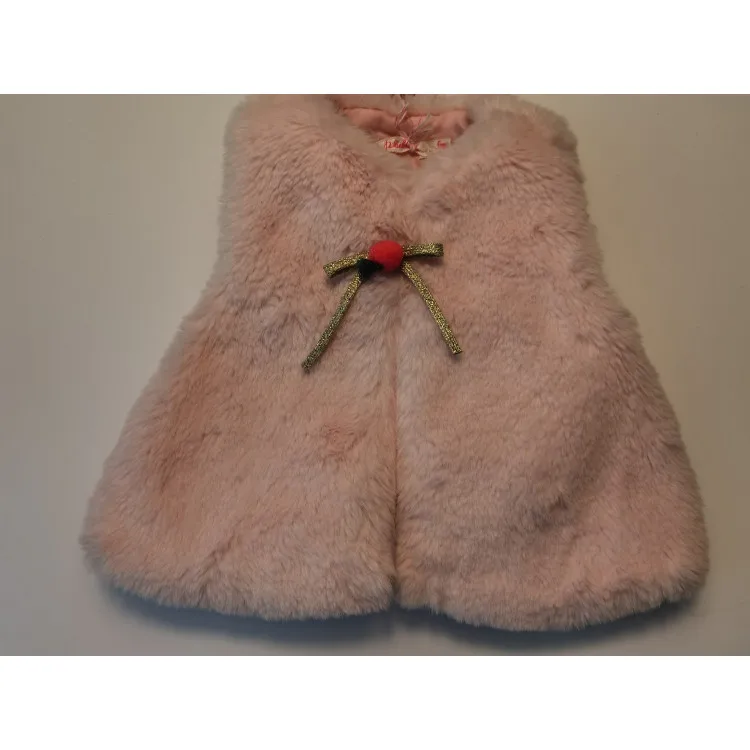 
Baby knitted fur vest kids girls waistcoat clothes for children 