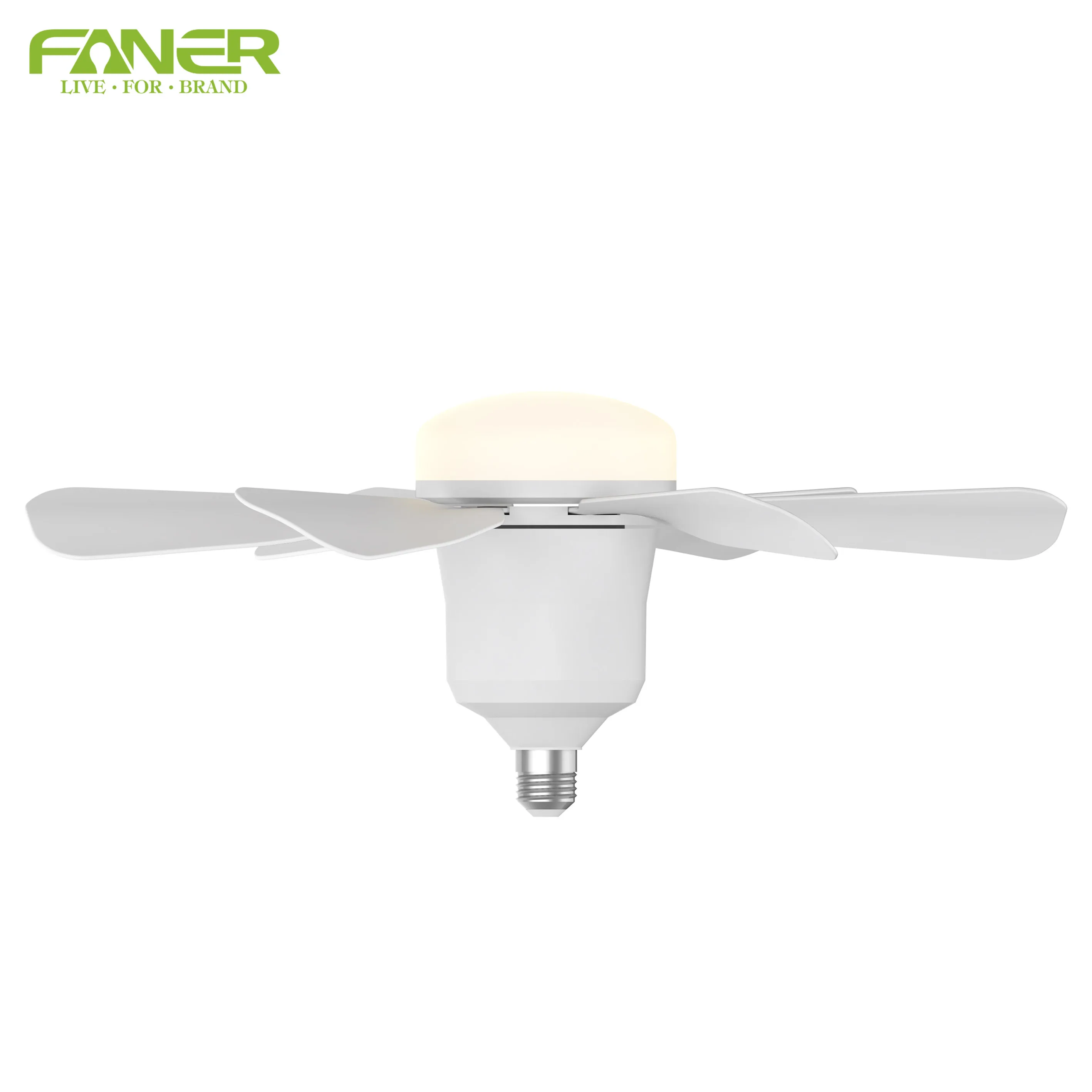 ETL Socket Fan Light Dimmable Flower E26 E27 Bulb 6 Blades Screw On Plug Socket Fan E27 Ceiling Fan