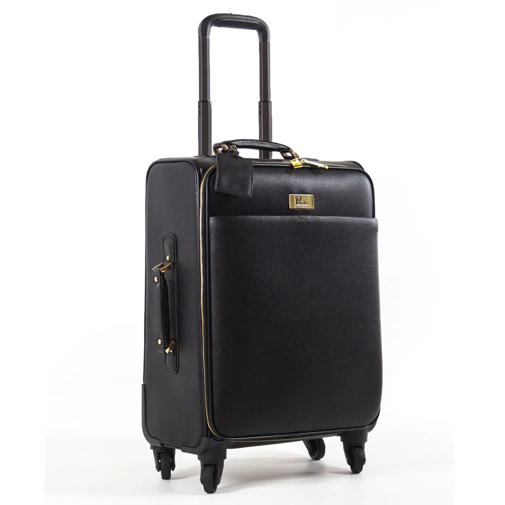 Great Quality PU Leather Luxury ABS Trolley Luggage Bag Men Large Capacity Black Designer Suitcases for Business