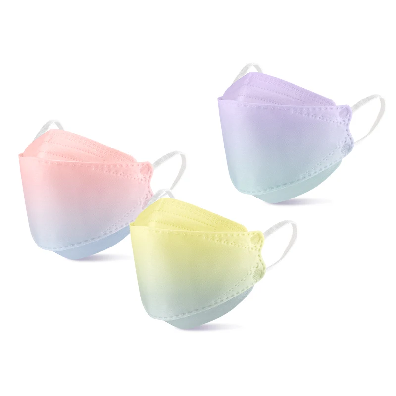 Упаковка из 10 шт. градиентная расцветка; Высота модные 3D в форме удобные 4-слойная защита фильтров KF94 уход за кожей лица маска респираторы для мужчин и женщин