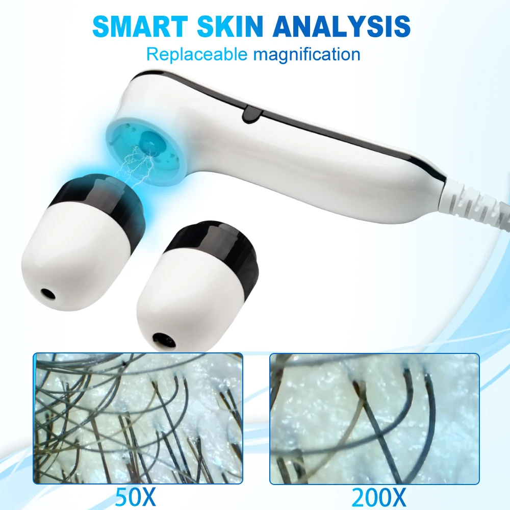hair loss treatment growth 2 HD detector heads scalp analysis device hair analyzer machine for hair loss scalp massager