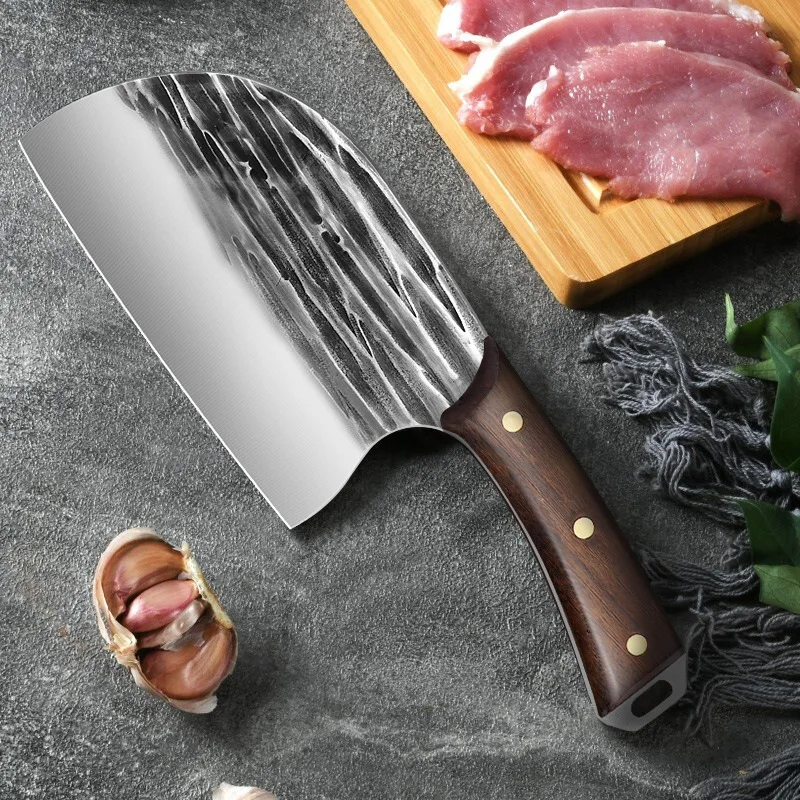 Индивидуальное покрытие изогнутое лезвие кухонный нож для резки мяса профессиональный кованый мясника ручной работы