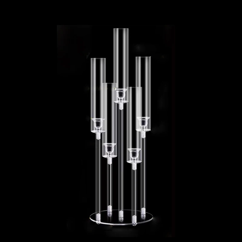 Wedding Decoration Home Table Minimalist Glass Acrylic Candles Holders Tall Crystal Candelabra Centerpieces