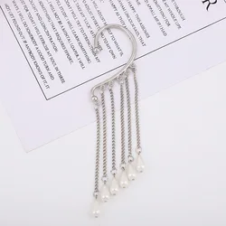 New niche baroque long pearl earrings women exaggerated geometric tassel fashion jewelry earrings