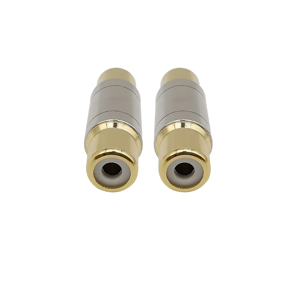 Dual RCA Female to Female Jack Straight Connector Adapter Audio Speaker Cable Extender Connectors Gold-plated