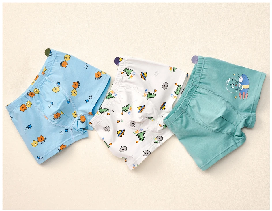 Boys 100% cotton boxer shorts cartoon Print underwear for kids organic cotton pants available boys