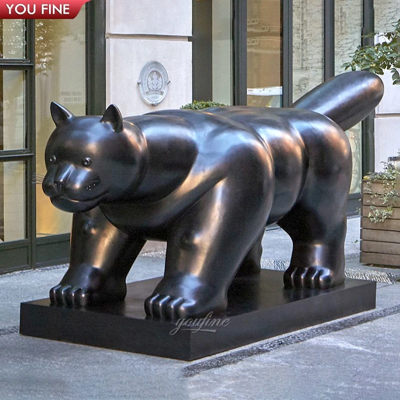 Cast Outdoor Large Metal Craft Bronze Fernando Botero Cat Statue 
