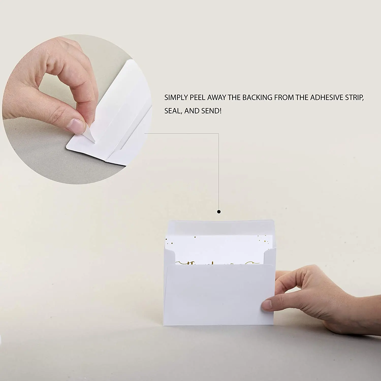 Thank You Cards 2 Designs of Blank Thank You Notes and Self-Seal Envelopes Stationary Set to Give Thanks for Wedding, Bridal