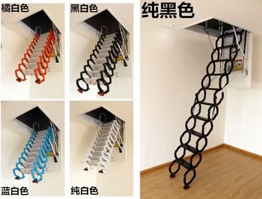 Telescopic stairs Custom Folding Orange Loft Ladder Aluminium Attic