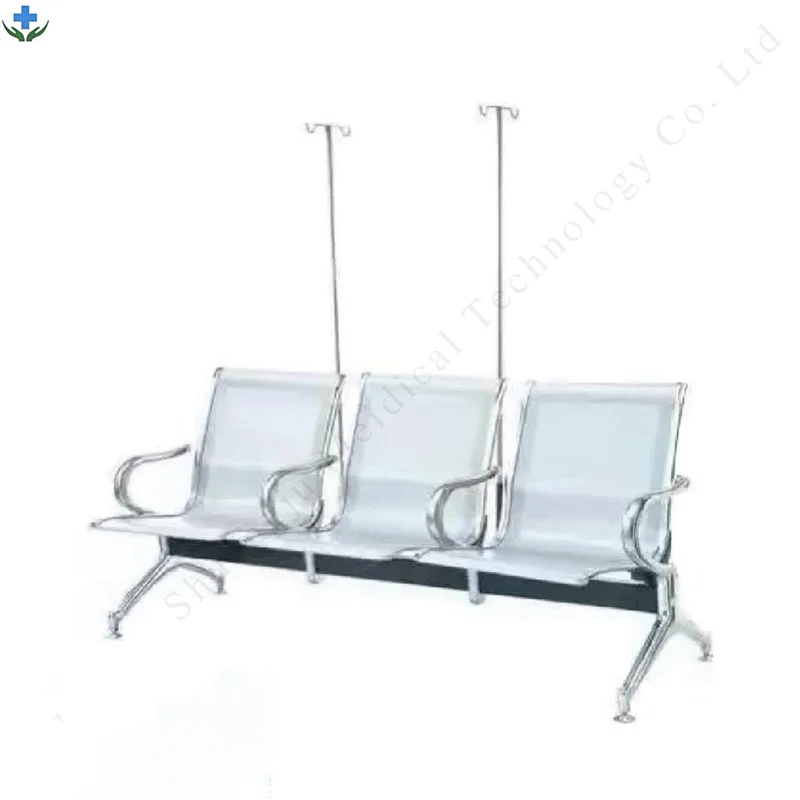 Больничное кресло для 3 человек с инфузионным столбом