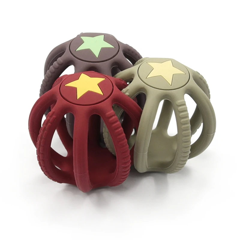 Не содержит Бисфенол А малышей силиконовые ребенка режутся зубы бубон, силиконовый детский Прорезыватель для зубов в форме шарика