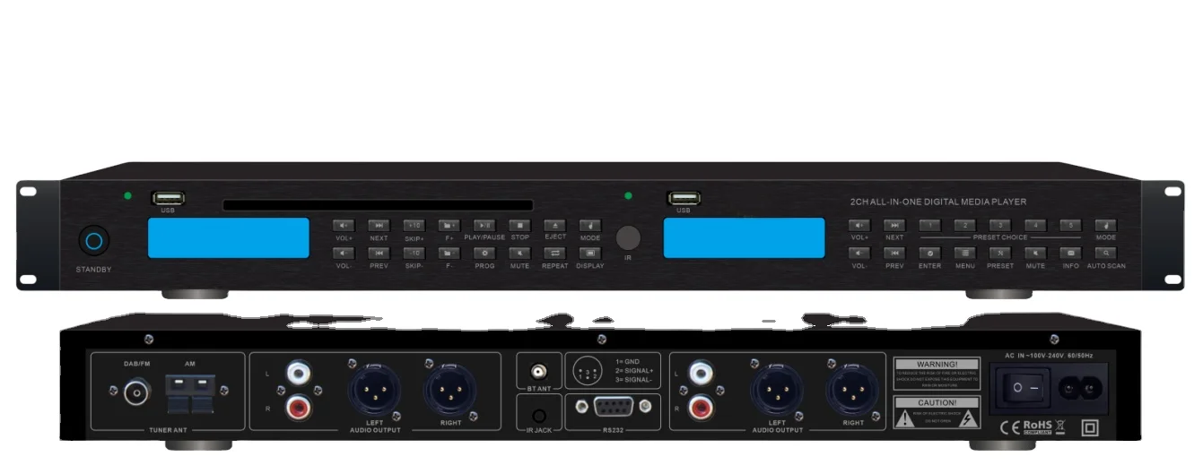 CD-плеер/Mp3/тюнер с пультом дистанционного управления USB & SD AM/FM RDS FTD-25CD