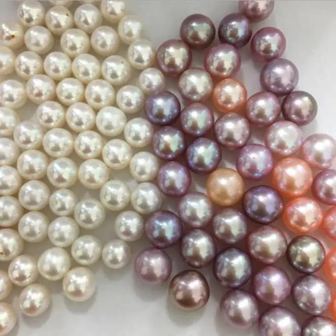HMOIS Factory Wholesale Price Natural Cultured White Round Pearl Beads