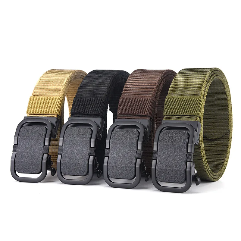 Фабричное Новое поступление парусиновые мужские повседневные ремни ремень с автоматической пряжкой модный ремень для джинсов