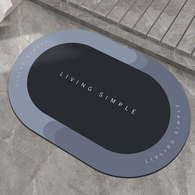 Modern Soft Custom Non Slip Water Absorbent Rubber Bathroom Shower Mat Quick Dry Bath Mat For Home Decor
