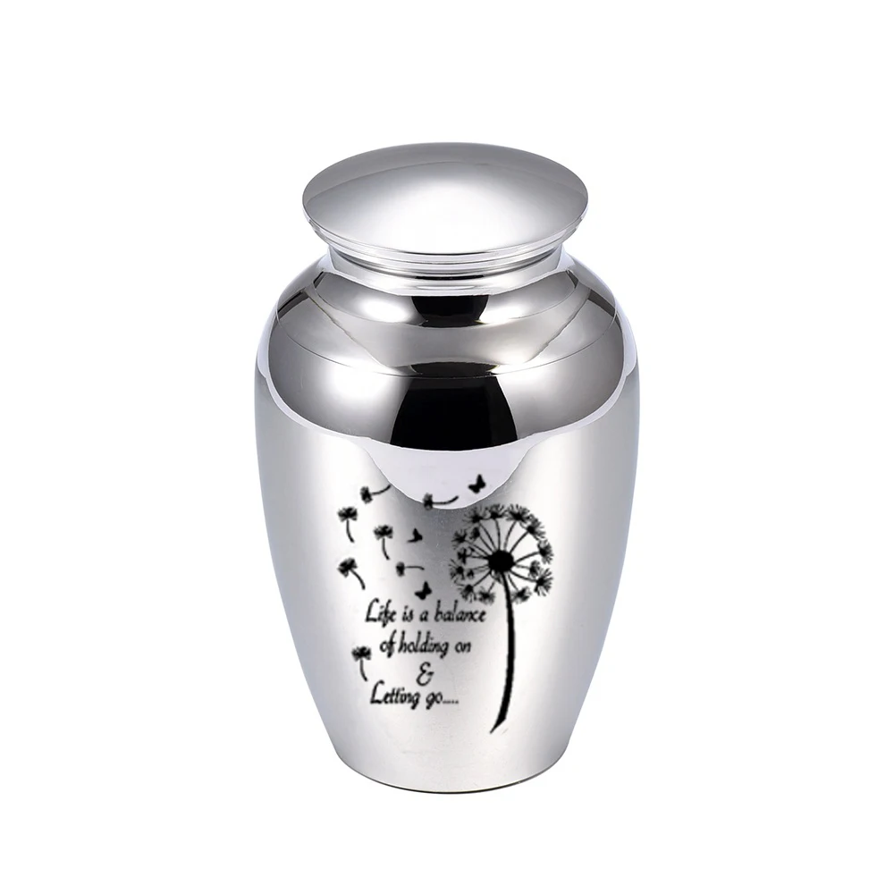 Dandelion Memorial Urn Pet Cremation Urns Human Ashes Funeral Keepsake Cat Dog Bird Burial Jar Jewelry for Men Women  45x70mm