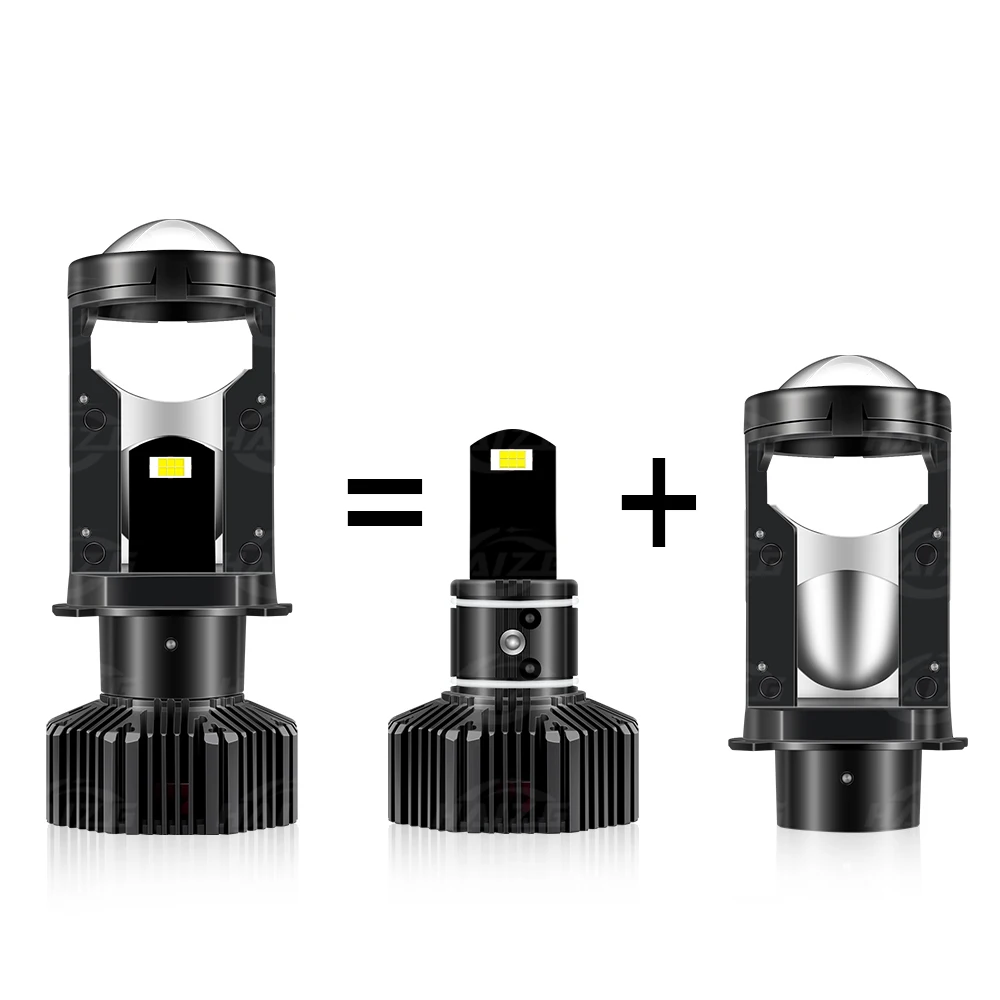 HAIZG h4 led headlights T6 lens led light 6000k CSP 3570 chip car lighting system