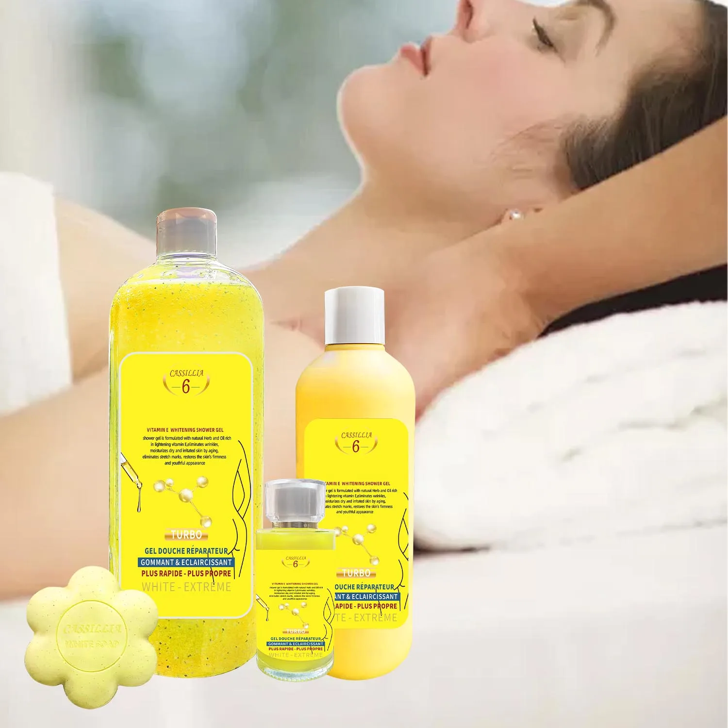 OEM private label wholesale vitamin e shower bath gel body lotion cleansing skin care moisturizing whitening home body wash set