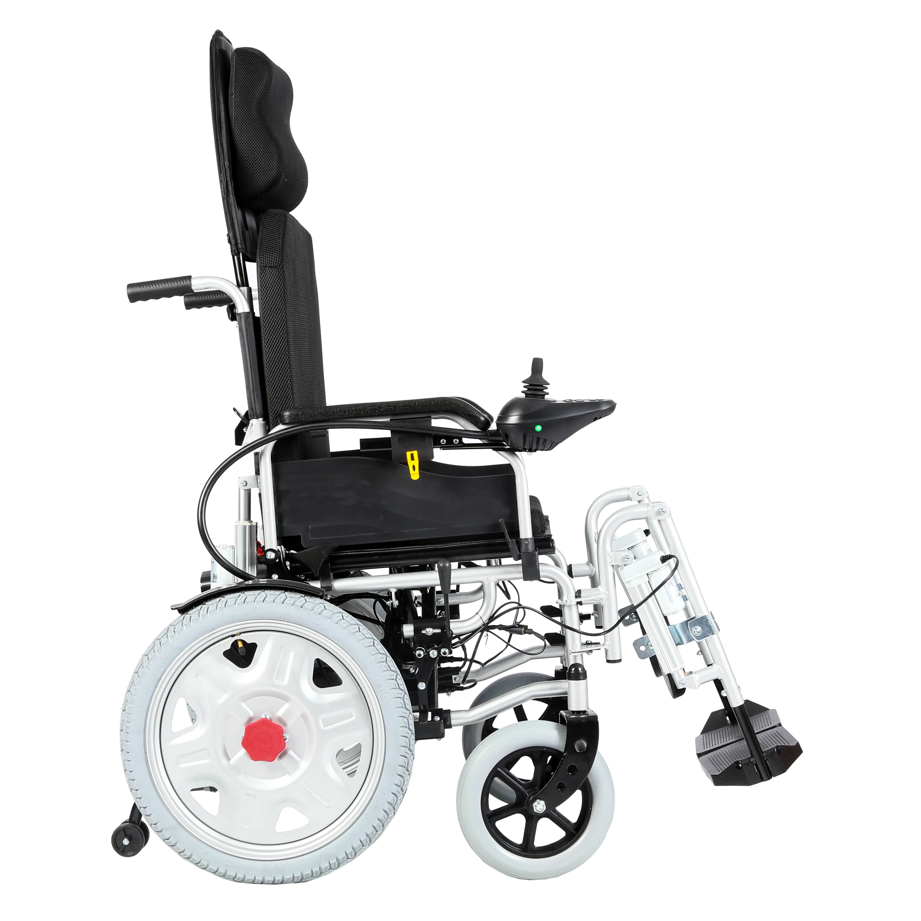 Jerry Reclining Electric Power Portable Wheelchair with Electromagnetic Brake for Disabled Adult