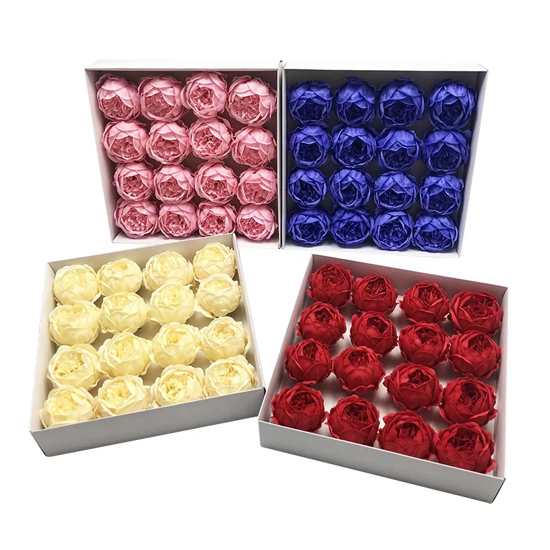 16pcs Wholesale large artificial bouquet gift box decorated with scented big peony soap flower