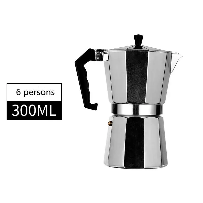 Pressure Valve Induction Milk Filter Coffee Espresso Maker Moka Pot High Quality Aluminum Classic Metal Color Box Customized