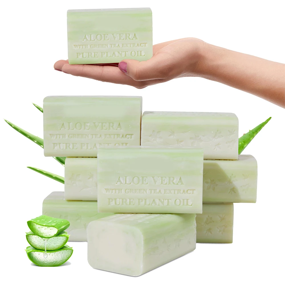 Rich Creamy Lather Gentle Cleanse Long Lasting Aloe Vera Shea Butter Pure Oils Handmade Soap Bars