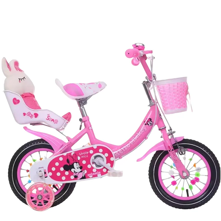 China Factory 2-10 Year Training Wheels Doll Seat Girls Kids Bike With Basket Children Bicycle