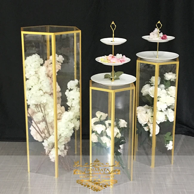 Clear acrylic plinth event party wedding decoration flower stand