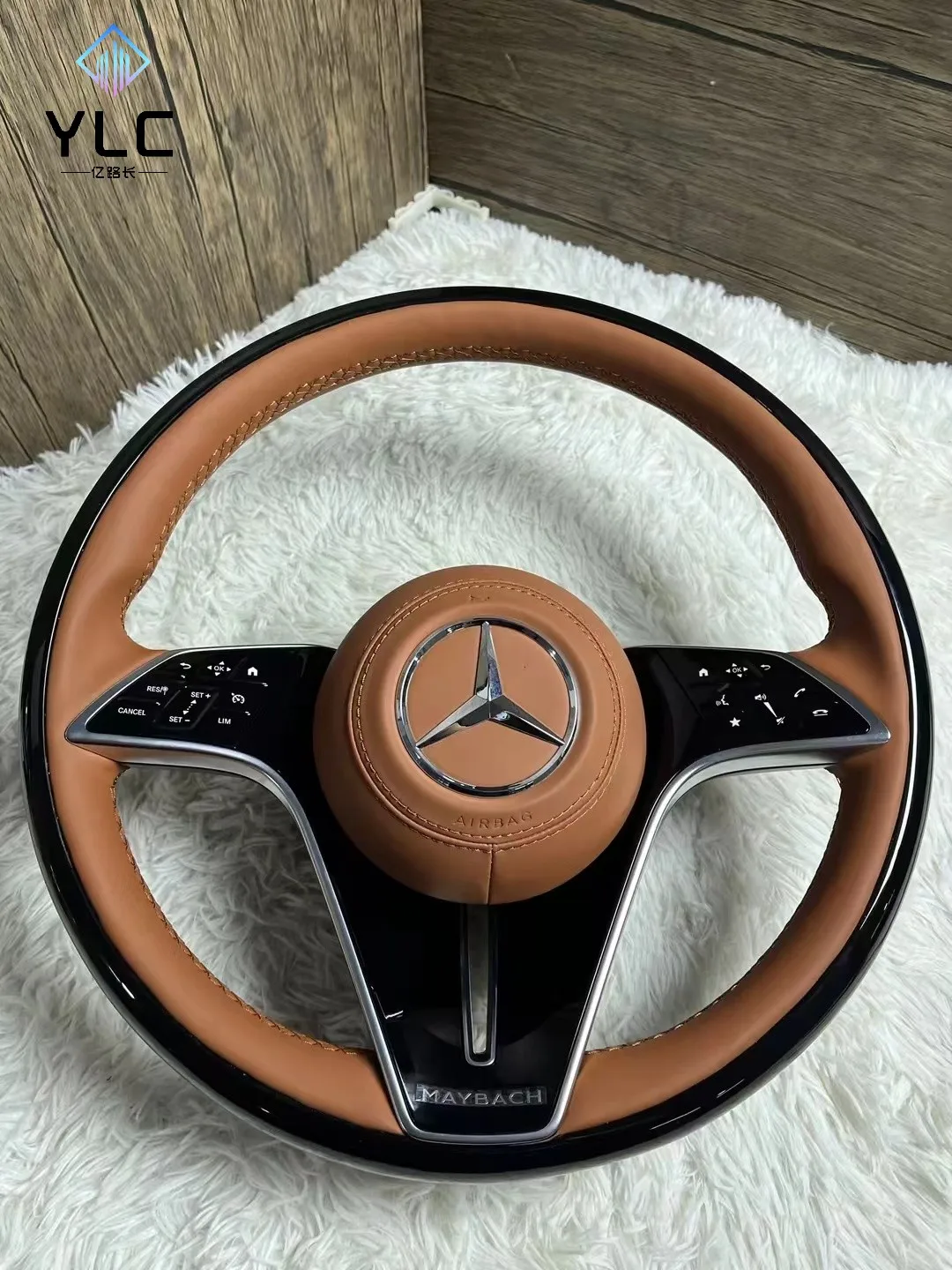 YLC Fit for Mercedes Benz A E S C G Class W205 W204 W212 W211 W213 E300 W218 Old Model New Model LED Carbon Fiber Steering Wheel
