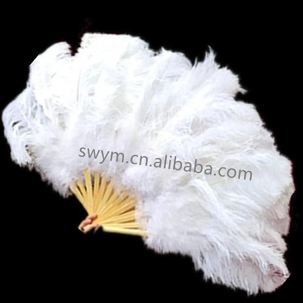 Top Quality Cheap 70cm*100cm Handmade Ostrich Feather Folding Fan for Wedding/Dancing